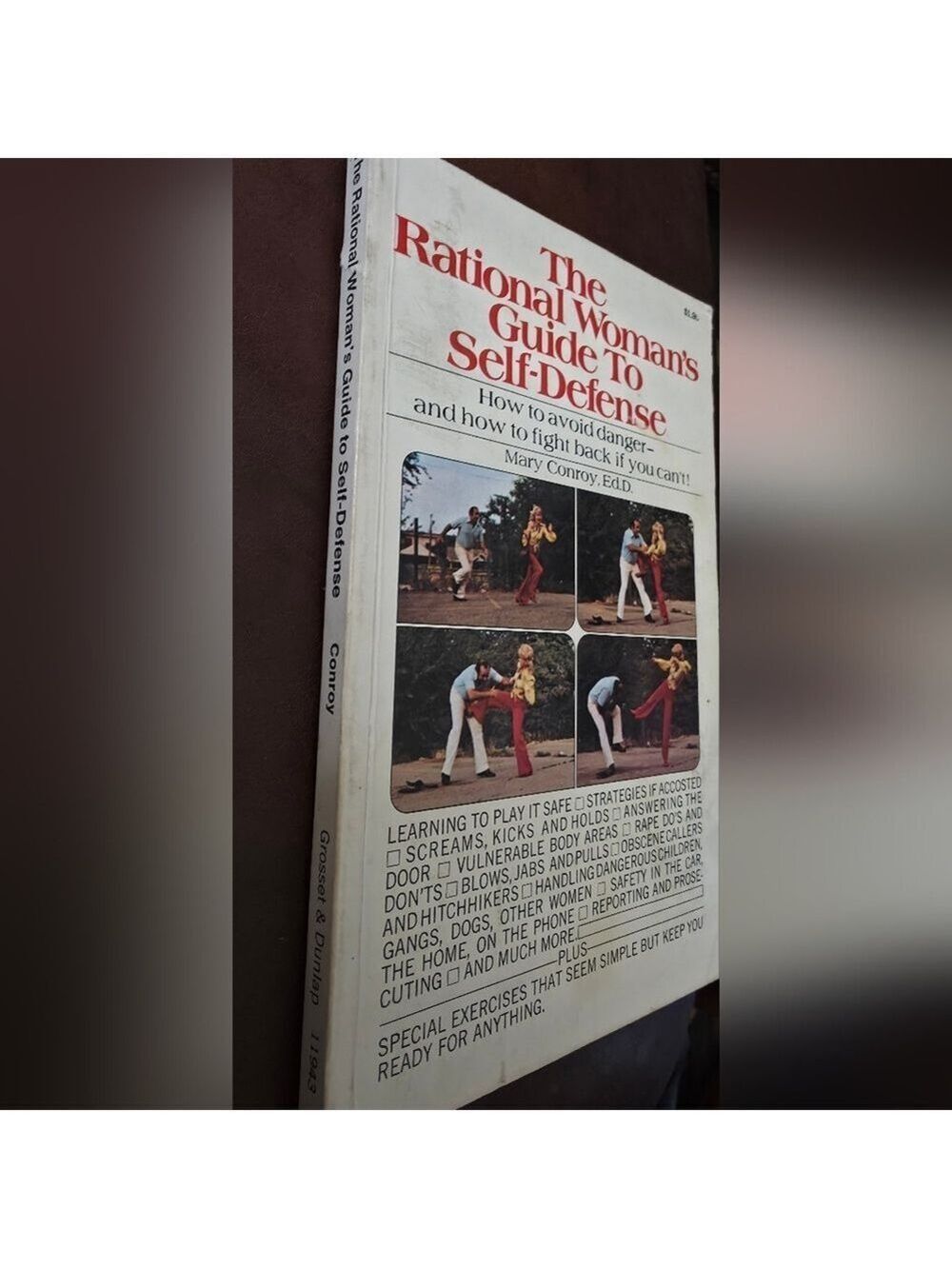 4/$25 Deal! Vintage Red and White Self-Defense Guide Illustration